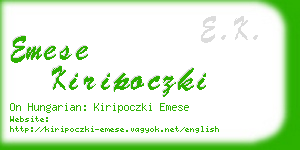 emese kiripoczki business card